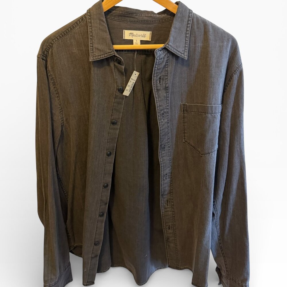 Madewell Men's Denim Long Sleeve Button Up - Size Large